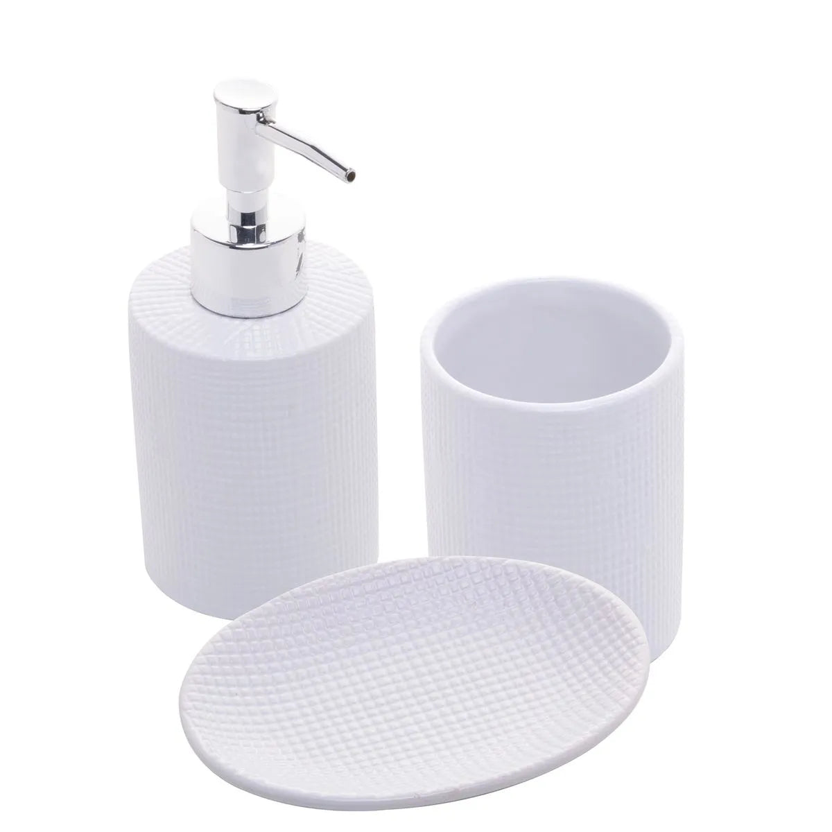 Kit para Banheiro 3 Peças de Cerâmica Lille Branco - Lyor