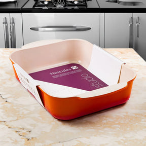 Assadeira Antiaderente Retangular 35x24cm Laranja - Hercules