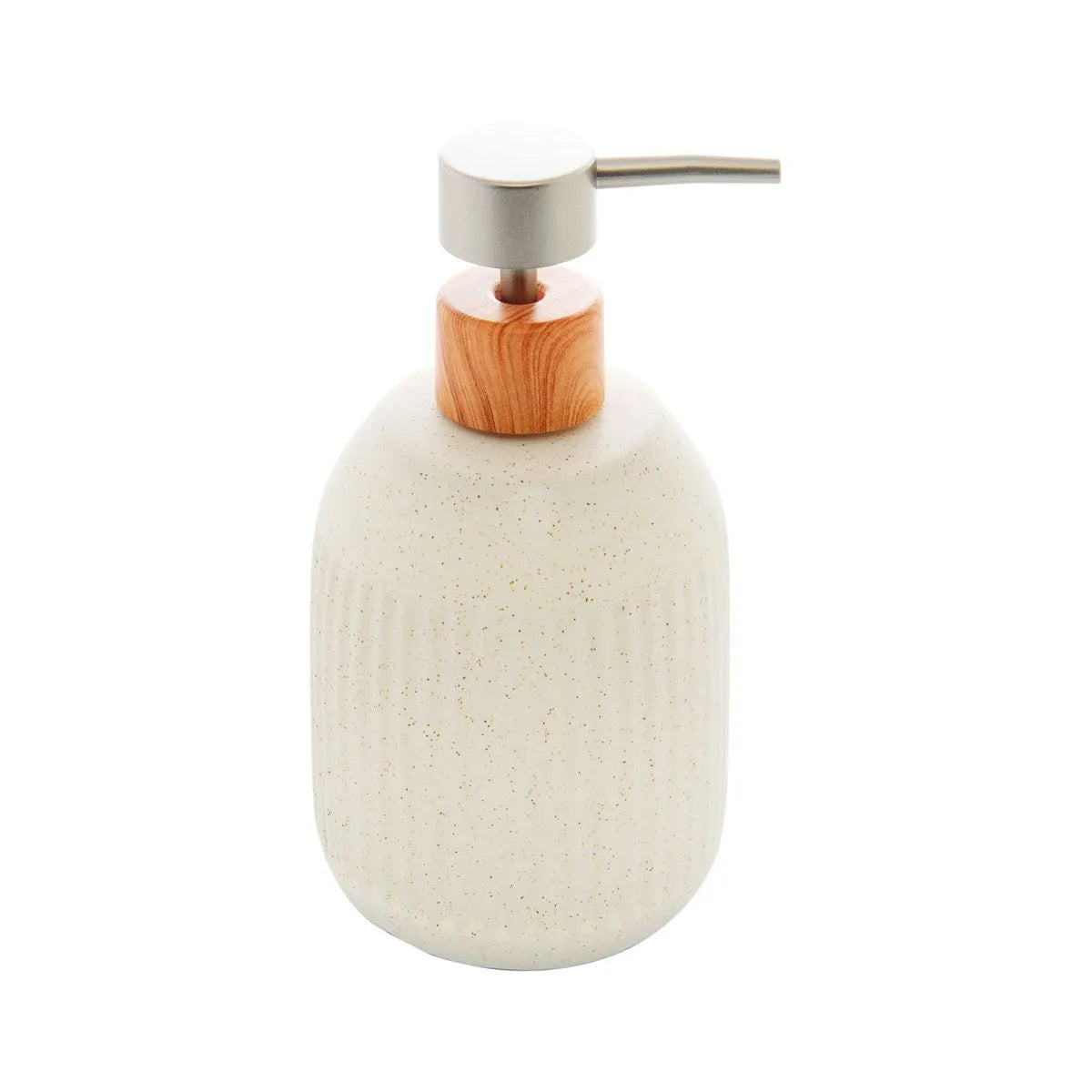 Porta Sabonete Líquido de Cerâmica Granilite Lines Branco 430mL - Lyor