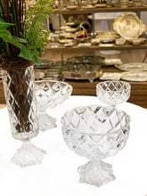 Centro de Mesa De Cristal Deli Diamond com Pé 24,5x24cm - Lyor